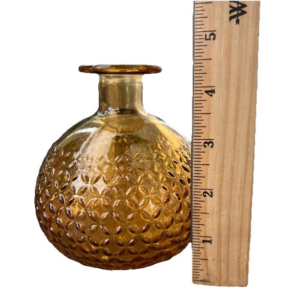 The Way Up Upcycled Home Beveled Glass Yellow Bud Vase - Picture 4 of 7